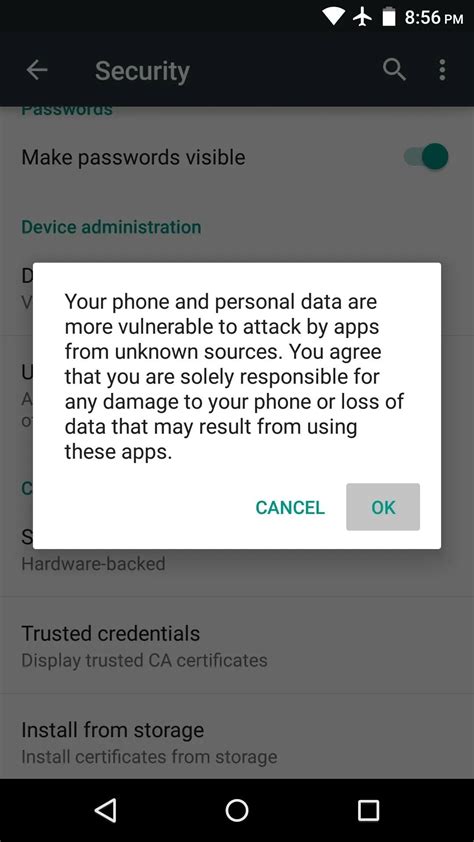How to enable unknown sources on my Android device to .